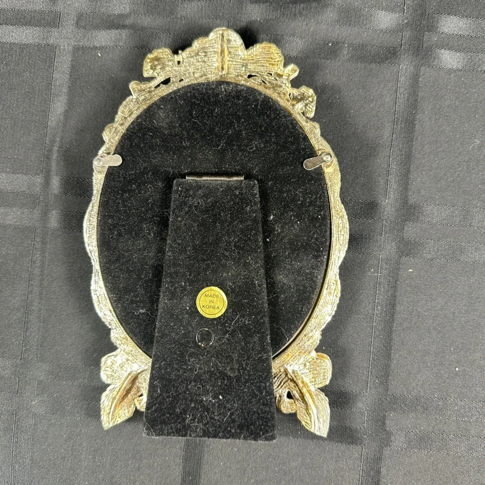 Victorias Secret Vintage Silver Rose Oval Picture‎ Frame Floral Ornate 5x7